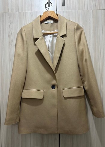 Bej Kadın Düğmeli Blazer Ceket - Görsel 4