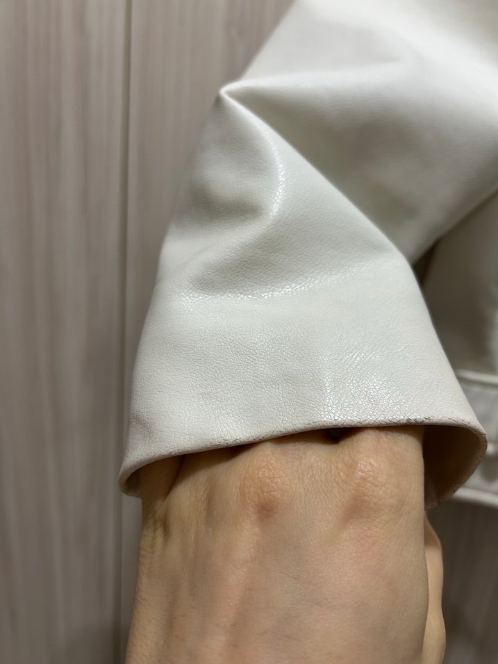 Beyaz Deri Kadın Ceket - Zara - Görsel 4