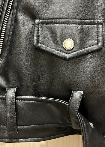 Zara Siyah Deri Biker Ceket - Görsel 4