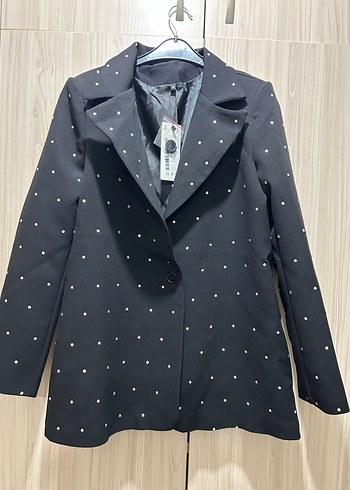 Siyah taşlı Kadın Blazer Ceket - Görsel 2
