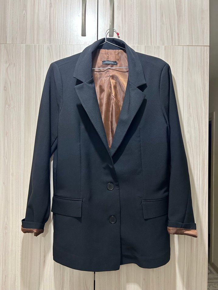 Klasik Kahverengi Kadın Blazer Ceket - Görsel 2