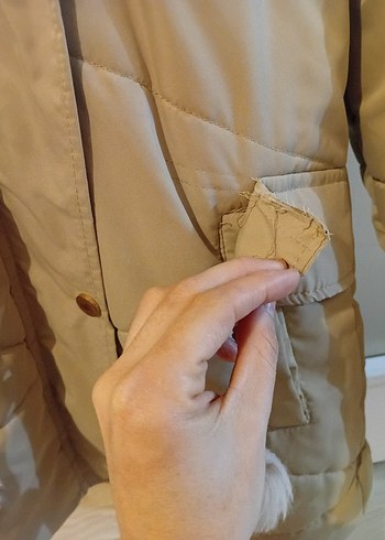 Kürklü Bej kız çocuk Kışlık Mont - Görsel 2