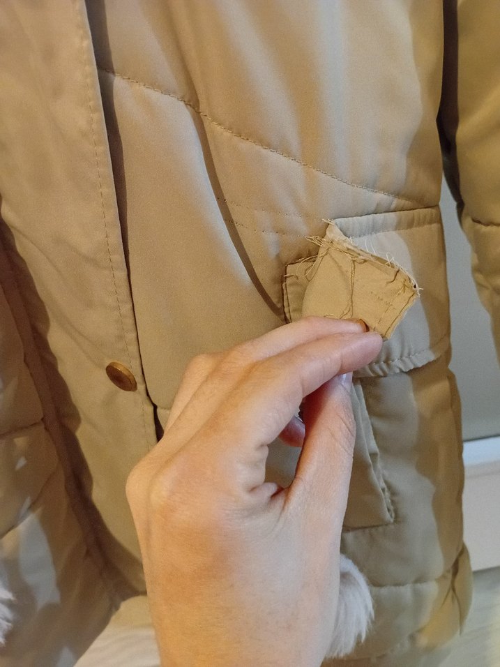 Kürklü Bej kız çocuk Kışlık Mont - Görsel 2