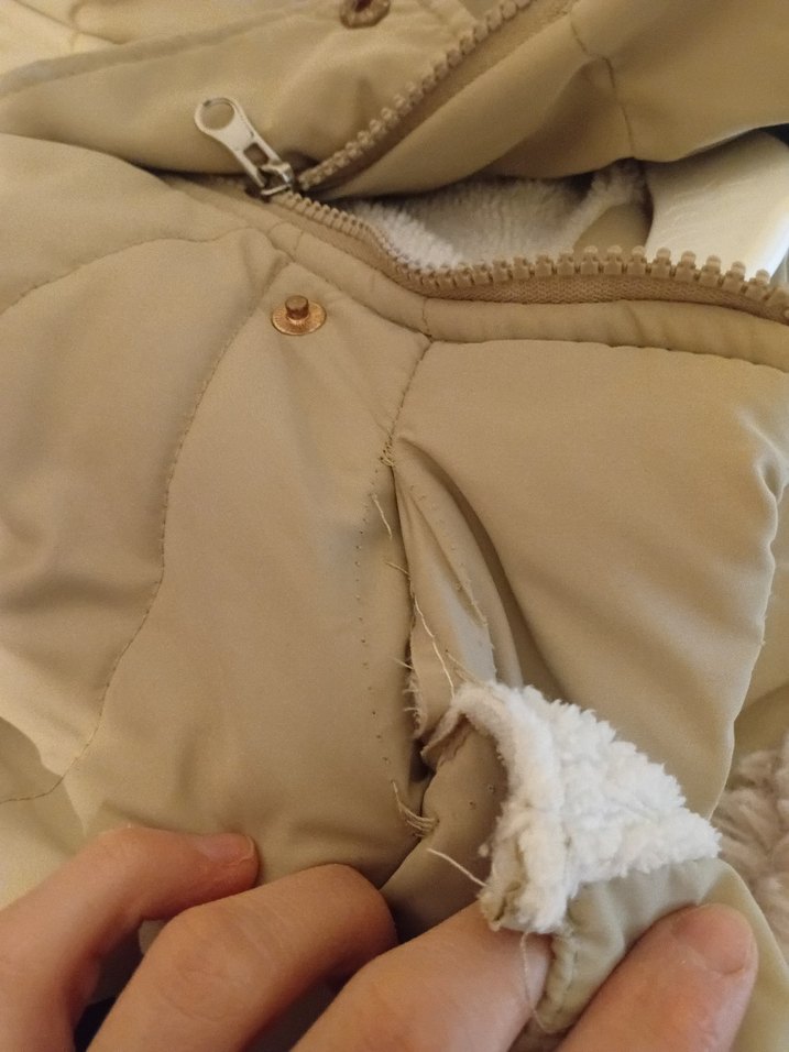 Kürklü Bej kız çocuk Kışlık Mont - Görsel 5