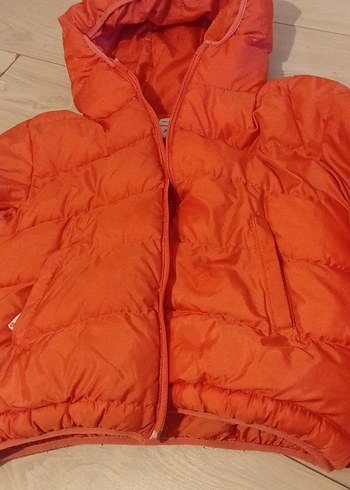 kız çocuk nar çiçegi Kapüşonlu Kışlık Mont - Görsel 4