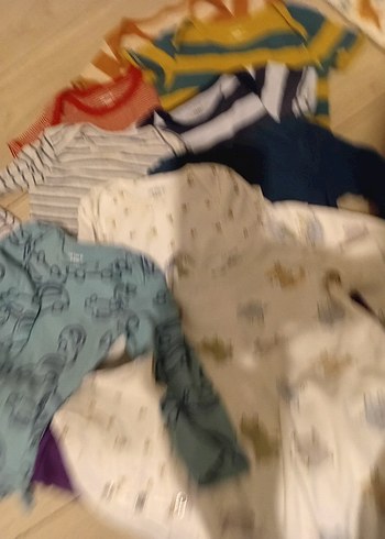 Çok Renkli Uzun Kollu Bebek Body - Görsel 2