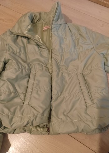 su yeşili Kadın Fermuarlı Midi Mont - Görsel 6