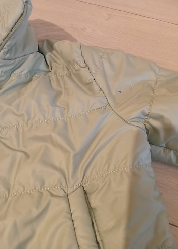 su yeşili Kadın Fermuarlı Midi Mont - Görsel 4