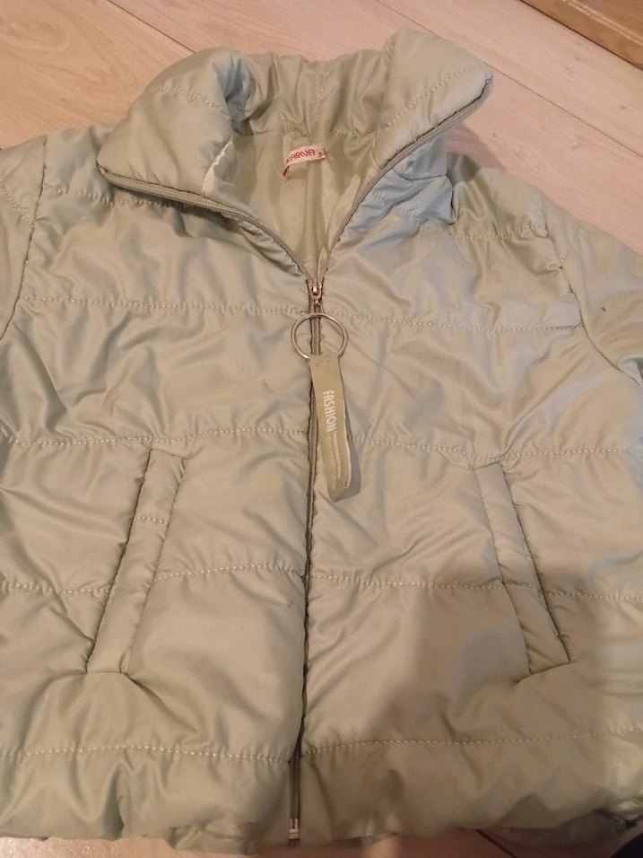 su yeşili Kadın Fermuarlı Midi Mont - Görsel 2