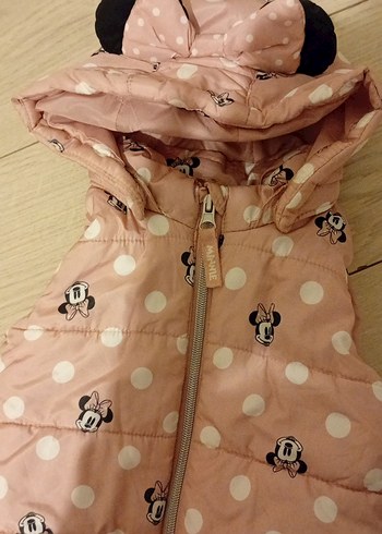 Kız Çocuk Pembe Baskılı Fermuarlı Yelek - Görsel 9