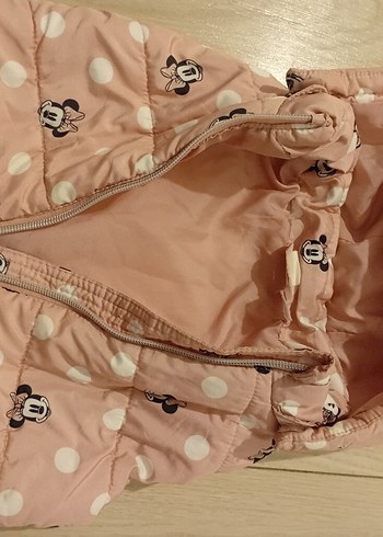 Kız Çocuk Pembe Baskılı Fermuarlı Yelek - Görsel 4