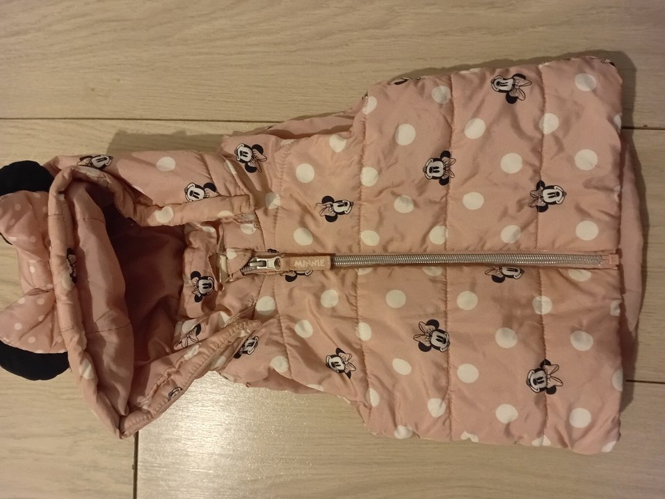 Kız Çocuk Pembe Baskılı Fermuarlı Yelek - Görsel 2