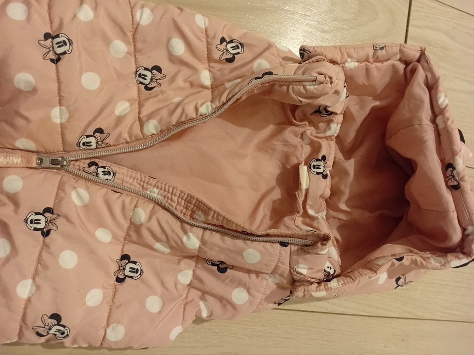 Kız Çocuk Pembe Baskılı Fermuarlı Yelek - Görsel 4