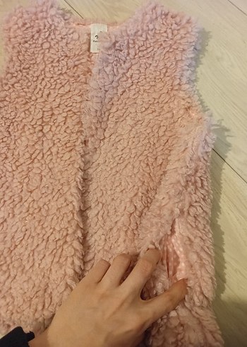 Kız Çocuk Pudra Peluş Yelek - Görsel 5