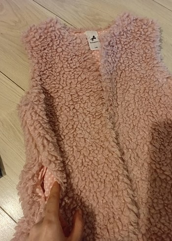 Kız Çocuk Pudra Peluş Yelek - Görsel 4