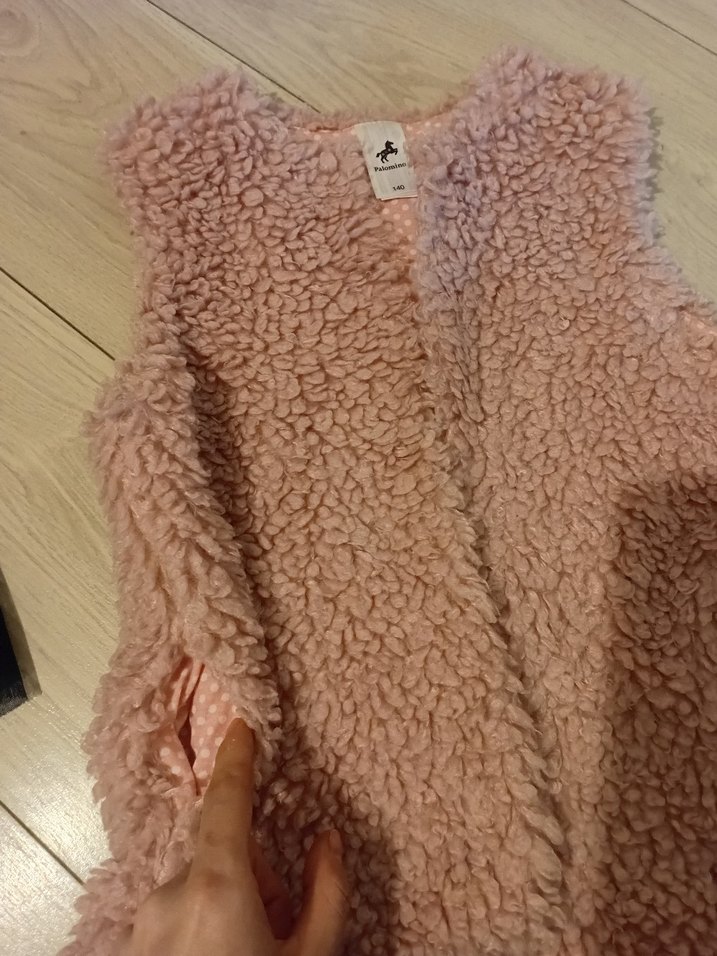 Kız Çocuk Pudra Peluş Yelek - Görsel 4