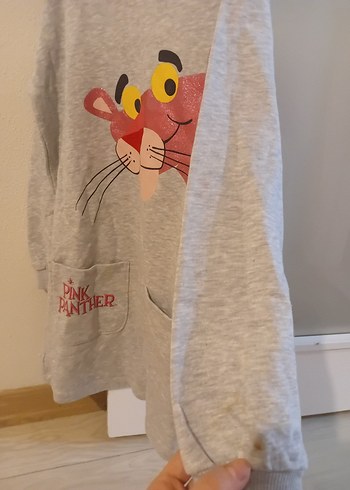 Gri Uzun Kollu Kız elbise - Görsel 5