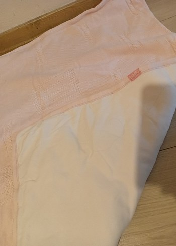 Pembe Nakışlı Pamuklu Bebek Battaniyesi - Görsel 2