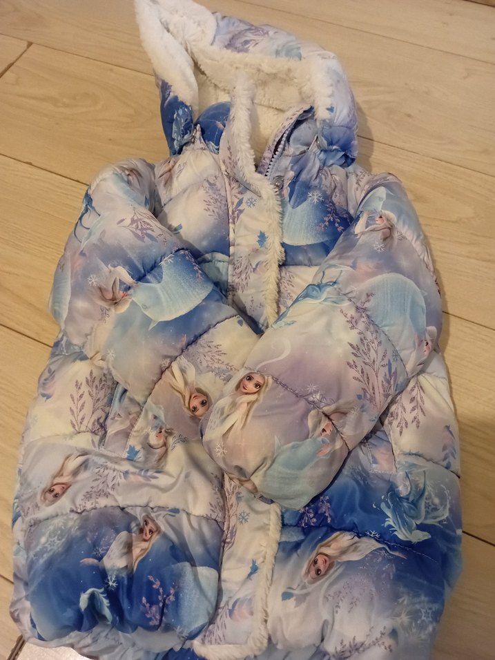 Mavi  elsa Kürklü Kız Çocuk Mont - Görsel 2