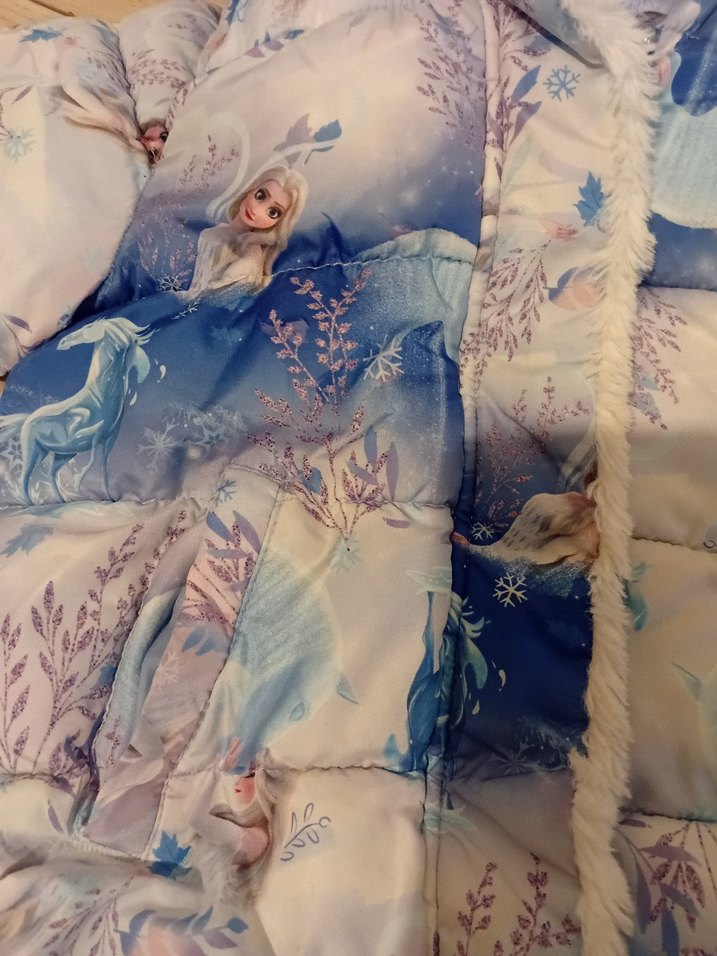 Mavi  elsa Kürklü Kız Çocuk Mont - Görsel 3