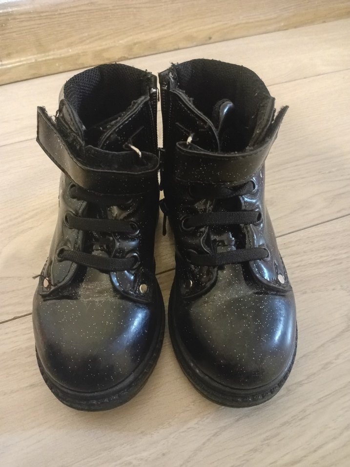 Kız Çocuk Siyah Goth Botlar - Görsel 2