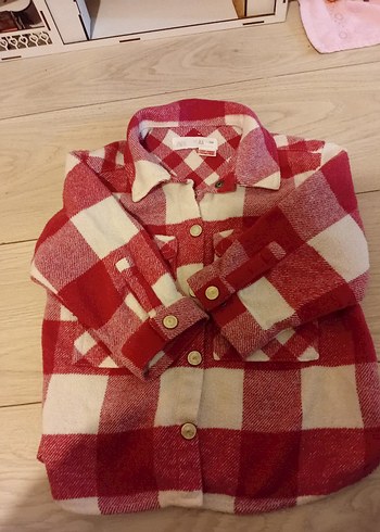 Kız Çocuk pembe Kareli Düğmeli Gömlek - Görsel 2