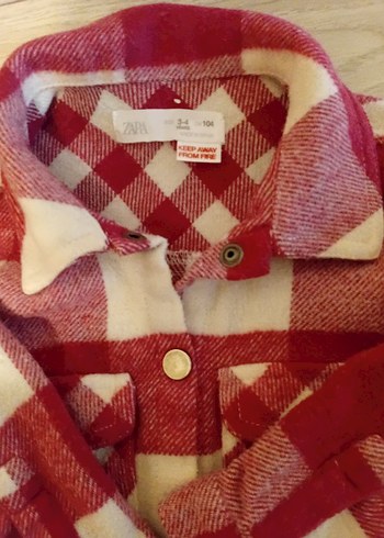 Kız Çocuk pembe Kareli Düğmeli Gömlek - Görsel 3