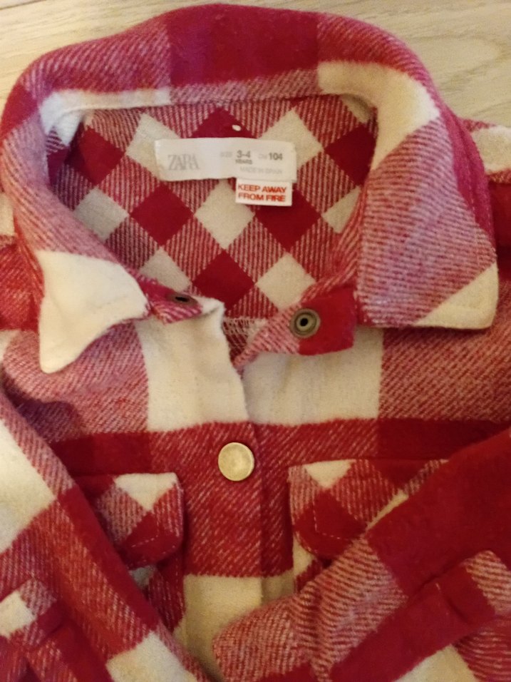 Kız Çocuk pembe Kareli Düğmeli Gömlek - Görsel 3