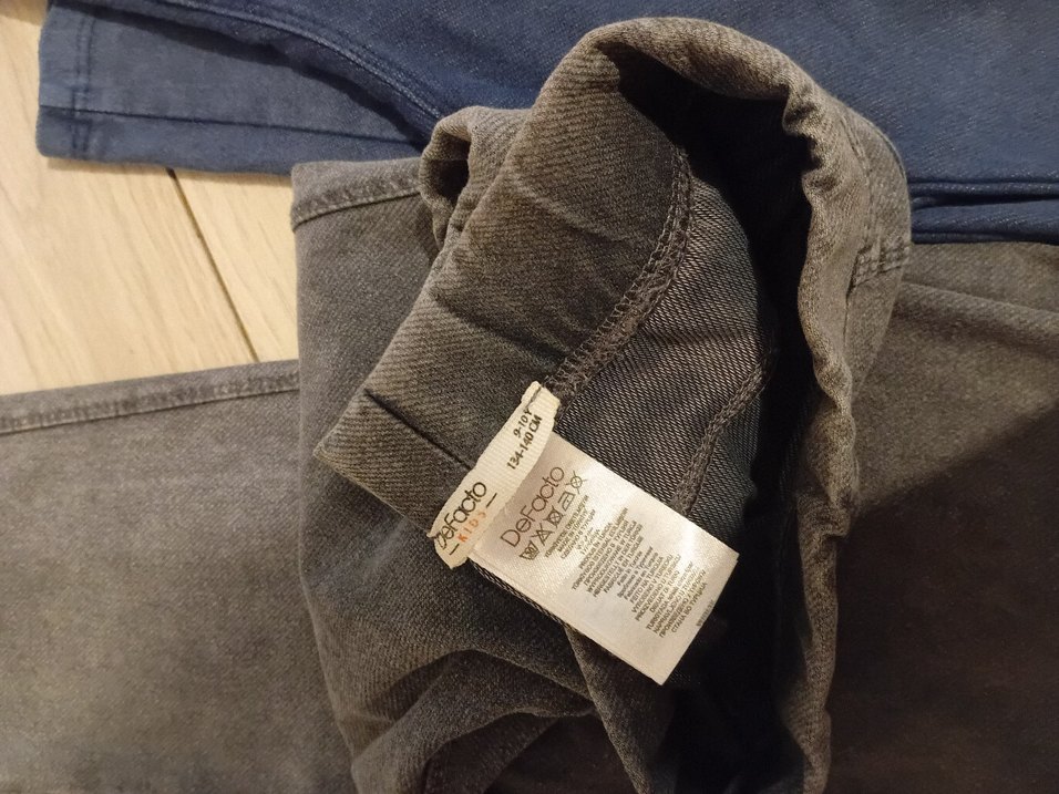 Kız Çocuk Gri Elastik Bel Kot Pantolon - Görsel 2