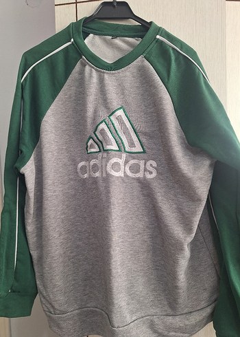 Gri Adidas Baskılı Sweatshirt - Görsel 3