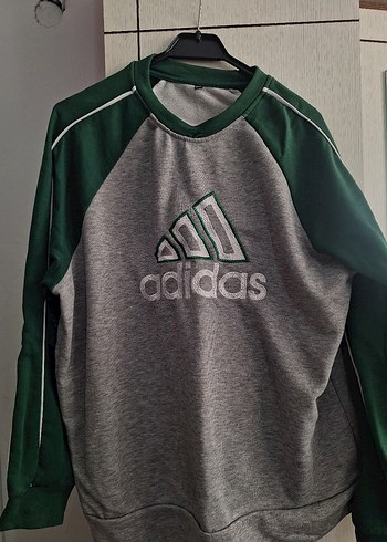 Gri Adidas Baskılı Sweatshirt - Görsel 4