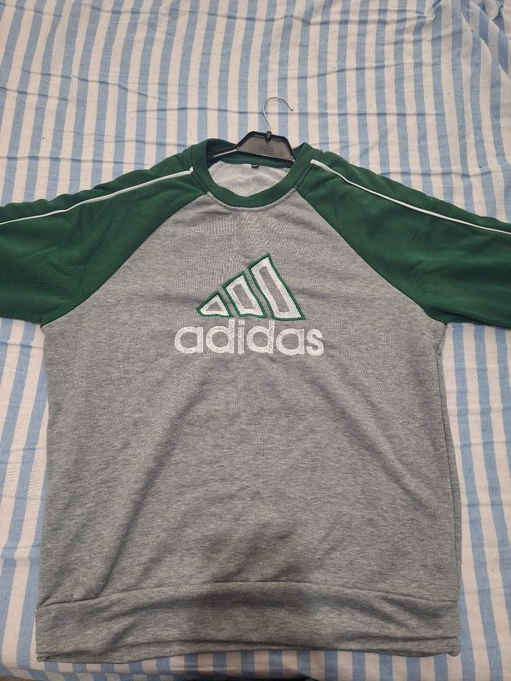Gri Adidas Baskılı Sweatshirt - Görsel 2