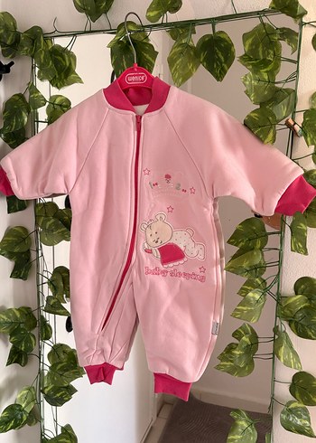 Pembe Fermuarlı Bebek Kız Tulumu