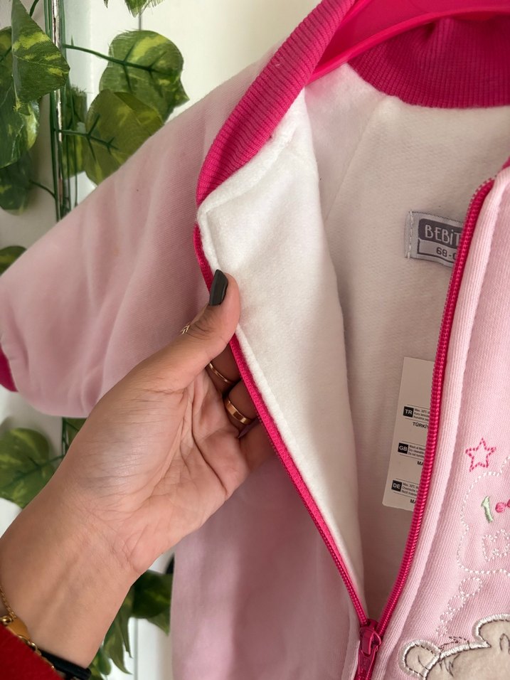Pembe Fermuarlı Bebek Kız Tulumu - Görsel 3