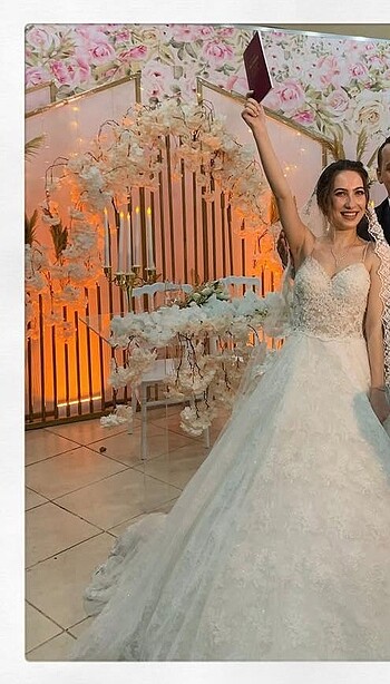 36 Beden beyaz Renk Gelinlik