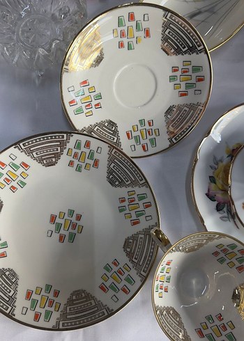 Alman Bavaria Antika Trio Fincan Tabak Set - Görsel 2