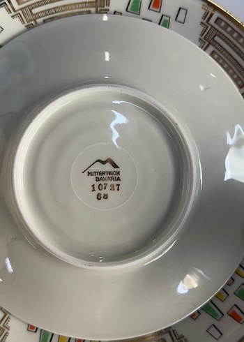 Alman Bavaria Antika Trio Fincan Tabak Set - Görsel 3