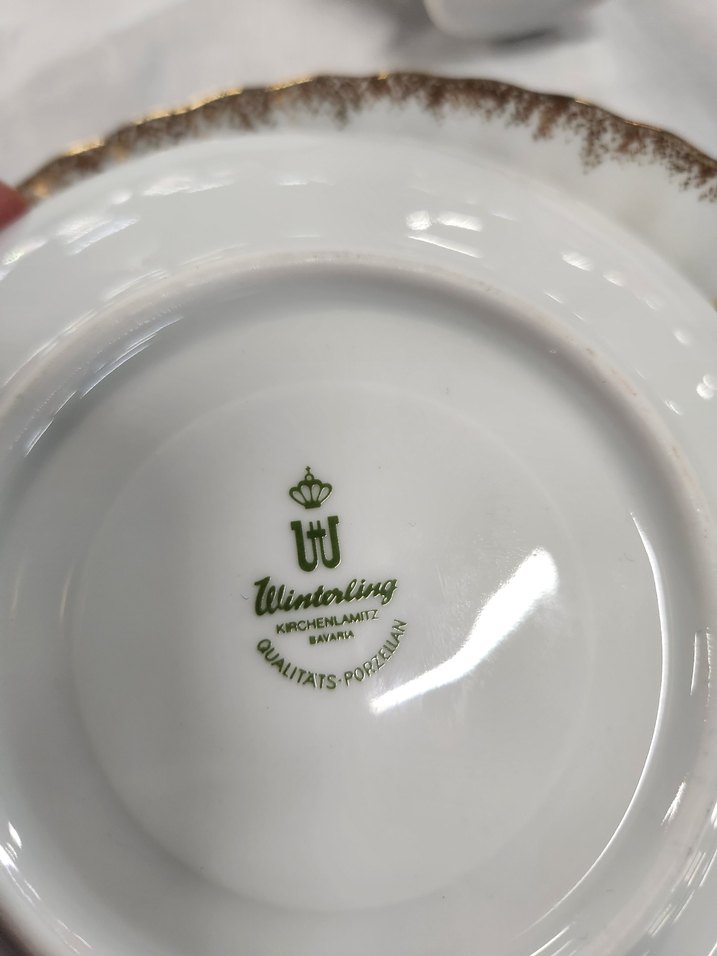 Alman Bavaria Antika Trio Çiçek Desenli İnce Porselen Fincan Tkm - Görsel 4