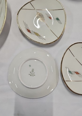 Beyaz Altın Çizgili 4'lü Bavaria Porselen Servis Tabağı Seti - Görsel 2