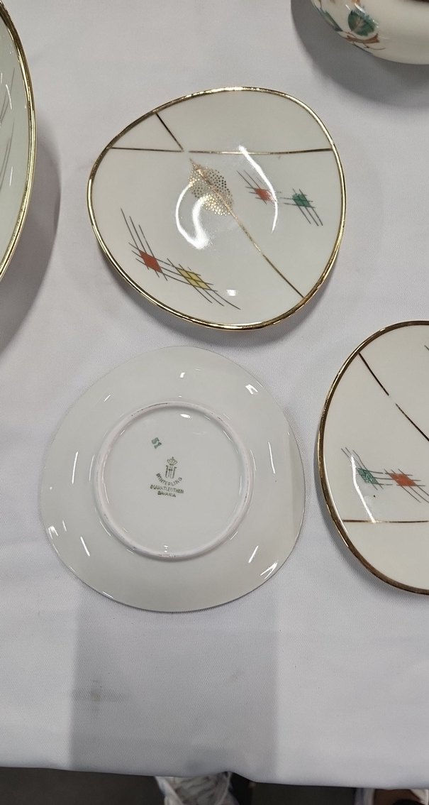 Beyaz Altın Çizgili 4'lü Bavaria Porselen Servis Tabağı Seti - Görsel 2