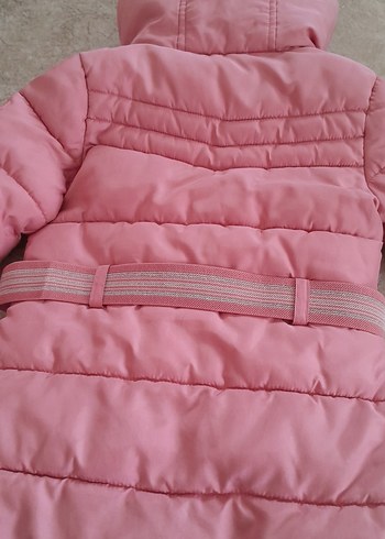 24-36 Ay Beden Kemerli Pembe Kız Çocuk Mont