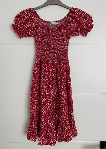 Bordo Renkli Bohem Mini Elbise
