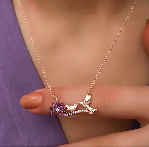 Pandora Gümüş Rose Anne Ve Yavru Kuş Kolye