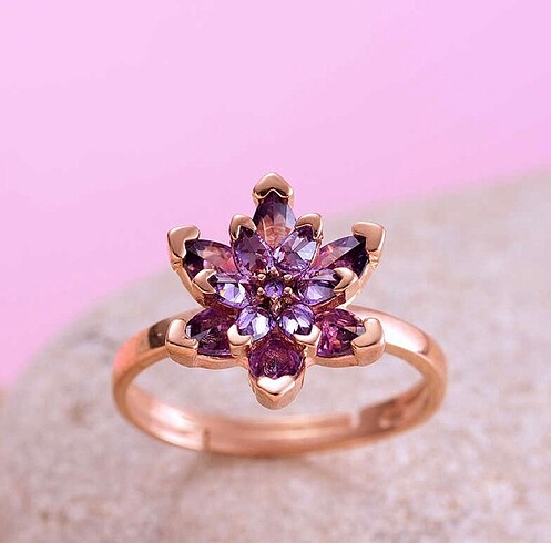 swarovski Gümüş çiçek yüzük