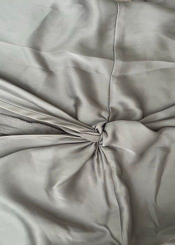 nakd gri saten elbise - Görsel 3