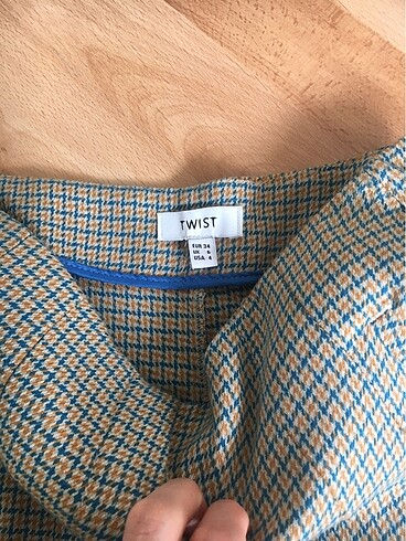 Twist twist kazayağı desenli pantolon