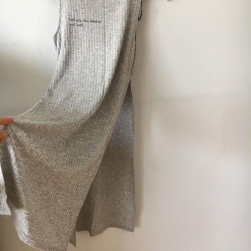 xs Beden gri Renk h&m uzun yırtmaçlı tunik üst