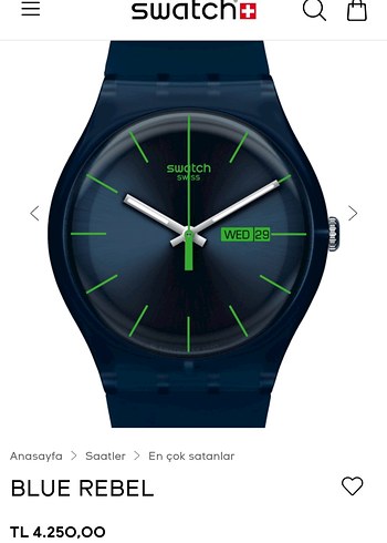 Swatch Swatch Blue Rebel Mavi Akıllı Saat
