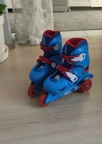 tek ebat Beden mavi Renk Mavi Erkek Kaykay Patenleri Velcro Bantlı