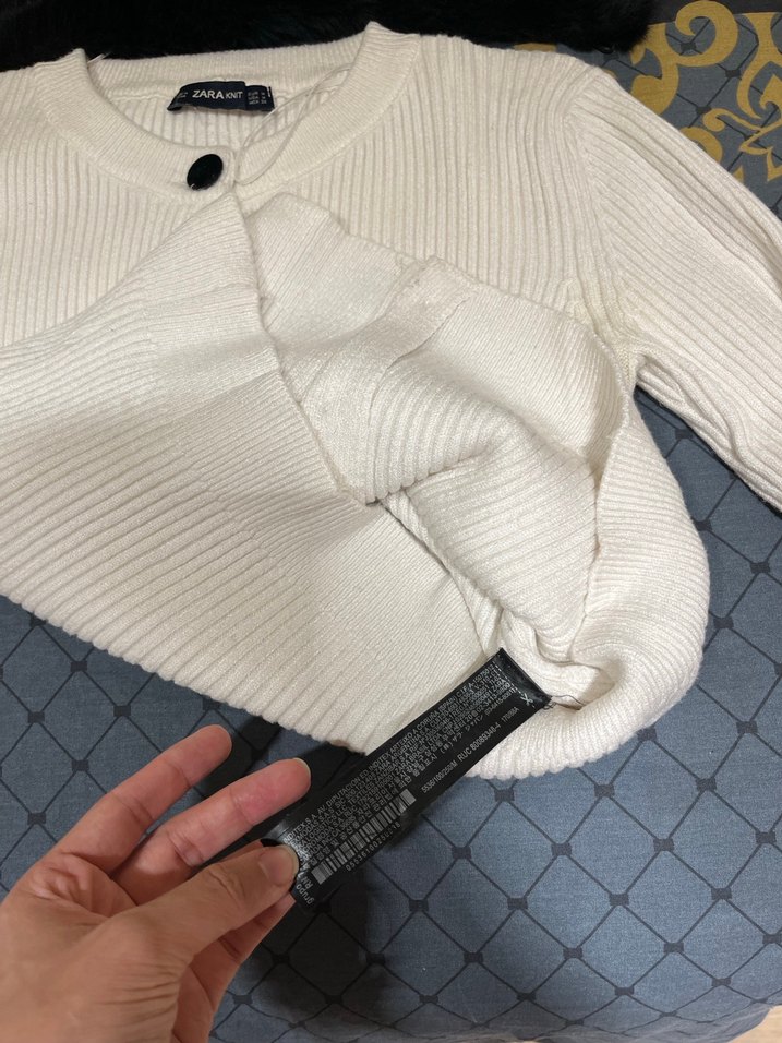 Zara beyaz crop hırka - Görsel 5